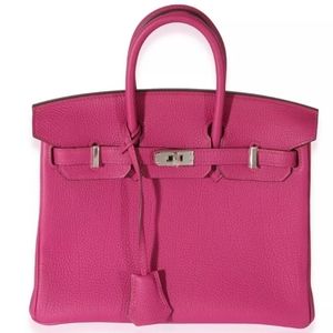 COPY - -Stunning like birkin not designer REAL LEATHER bag fucshia pink …sz35